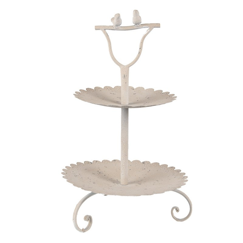 Dekorativt Fat 2-vånings tårtställ Beige Ø 32x51 cm