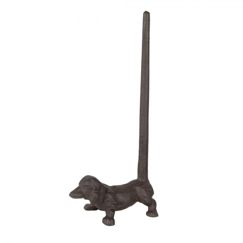 Redskapställ Kök Köksrullehållare Hund 14x8x30 cm Brun Gjutjärn