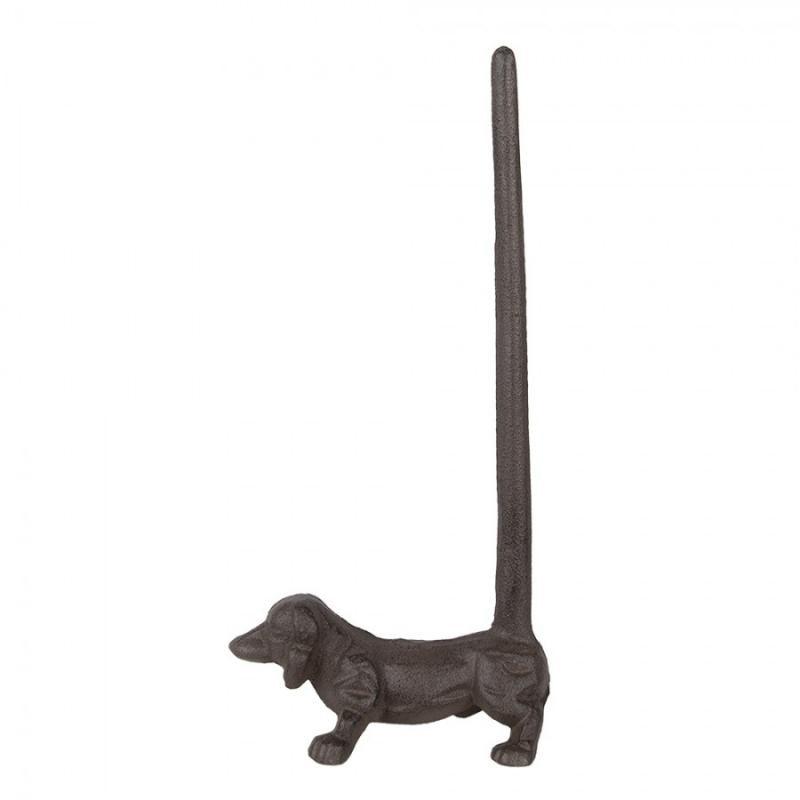 Redskapställ Kök Köksrullehållare Hund 14x8x30 cm Brun Gjutjärn