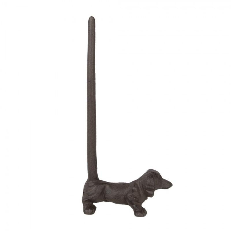 Redskapställ Kök Köksrullehållare Hund 14x8x30 cm Brun Gjutjärn