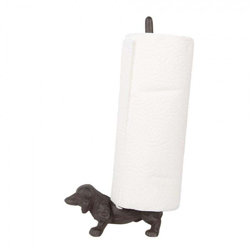Redskapställ Kök Köksrullehållare Hund 14x8x30 cm Brun Gjutjärn