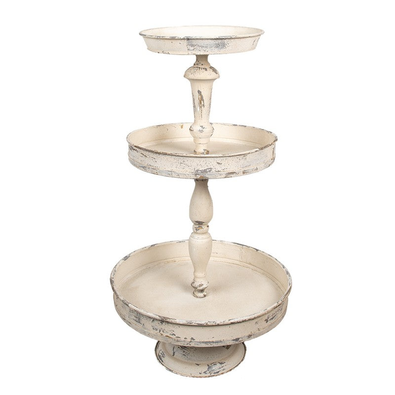 Dekorativt Fat 3-vånings tårtställ Beige Ø 42x75 cm