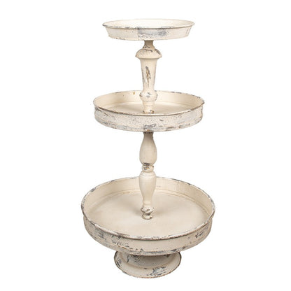Dekorativt Fat 3-vånings tårtställ Beige Ø 42x75 cm