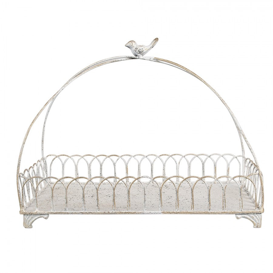Dekorativt Fat (set 2) Vitguld färgade 39x20x30 / 30x15x22 cm