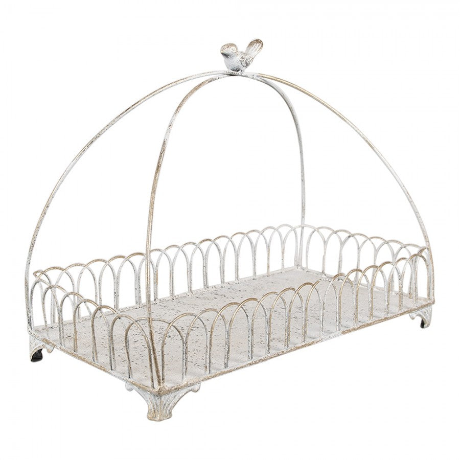 Dekorativt Fat (set 2) Vitguld färgade 39x20x30 / 30x15x22 cm