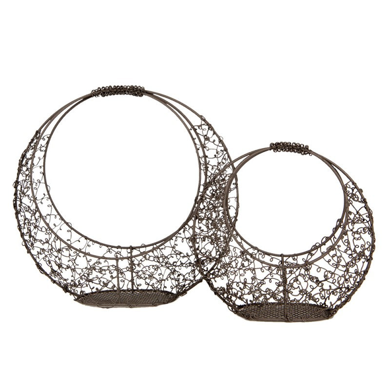 Dekorativ Korg Brun (set 2) 30x10x28 / 22x8x20 cm