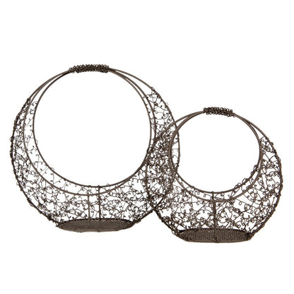 Dekorativ Korg Brun (set 2) 30x10x28 / 22x8x20 cm