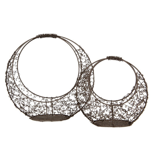 Dekorativ Korg Brun (set 2) 30x10x28 / 22x8x20 cm