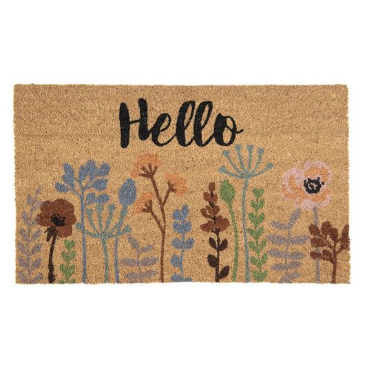 Dörrmatta Hello Brun, Blå, Röd 75x45x1 cm