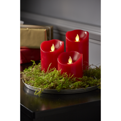 LED Ljus Batteri Blockljus M-Twinkle Röd 7,5x12,5cm
