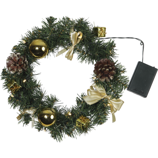 Juldekoration Inomhus Krans Decorage Batteri Varmvit 10 ljus 30cm