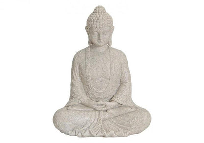 Dekoration Figur Buddha beige sittande polyresin (B/H/D) 19x23x13 cm