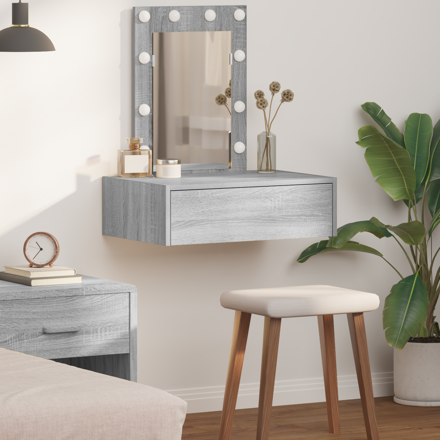 Sminkbord Smyckebord med låda Grå 60 x 40 x 70 cm