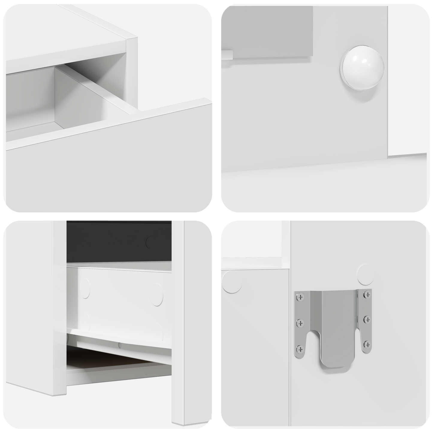 Sminkbord Smyckebord med låda Vit 83 x 40 x 70 cm