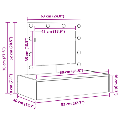 Sminkbord Smyckebord med låda Svart 83 x 40 x 70 cm