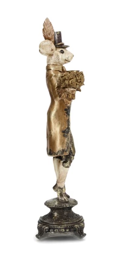 Ljusstake Mus Guld 20x11x46cm