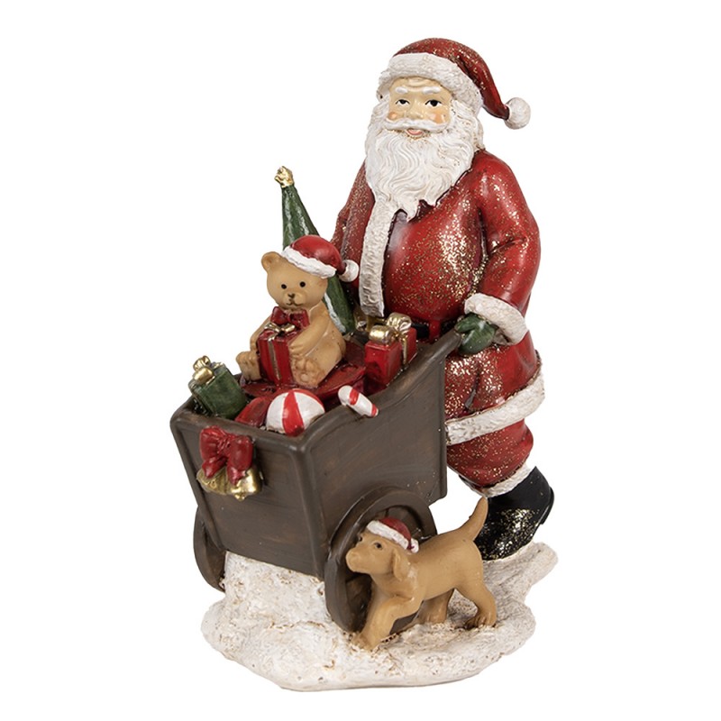 1 Clayre Eef Juldekoration Tomte 12x8x15 cm Rd Polyresin