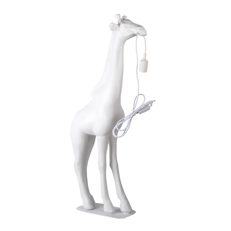 1 Clayre Eef Golvlampa Giraffe 48x18x99 Cm Vit Polyresin