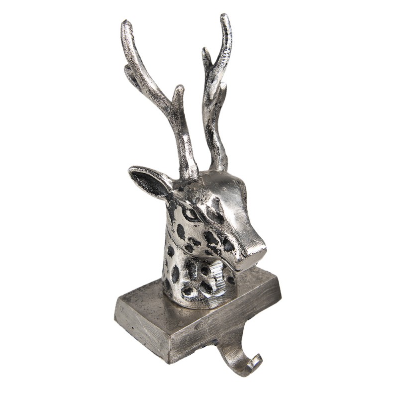 1 Clayre Eef Juldekoration Julstrumpa Krok 28 Cm Silverfrgad aluminium