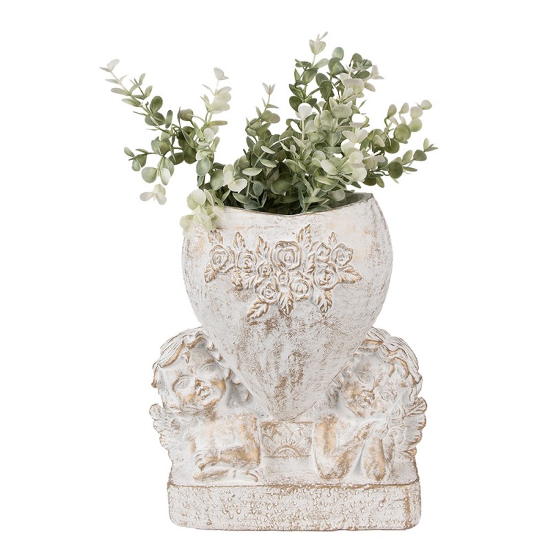 1 Clayre Eef Blomkruka Vit 23x13x25 cm