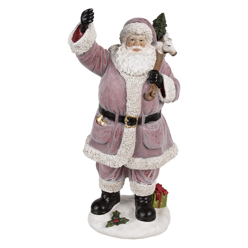 1 Clayre Eef Juldekoration XL Tomte 43 cm Rosa Polyresin