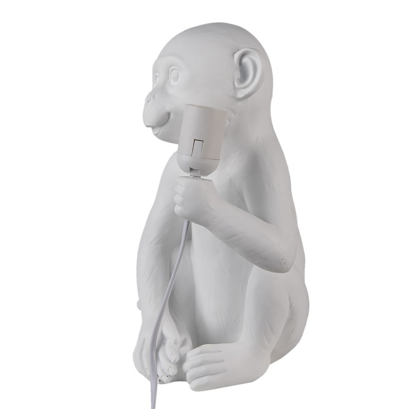 1 Clayre Eef Bordslampa Monkey 21x19x34 Cm E27/Max 1x25W Vit Polyresin